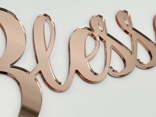 Personalised Mirror Rose Gold Name 3D cut Letters
