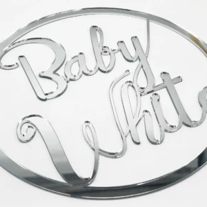 Personalised Mirror Silver Name Hoop Circle Sign