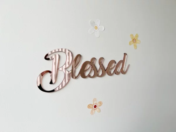 Personalised Mirror Rose Gold Name 3D cut Letters