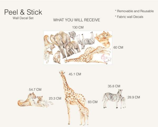 Mom and Baby Animals Watercolor Wall Decals