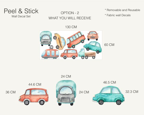 Watercolor Transport by Land Decals