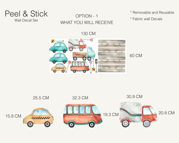 Watercolor Transport by Land Decals