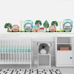Watercolor Transport by Land Decals