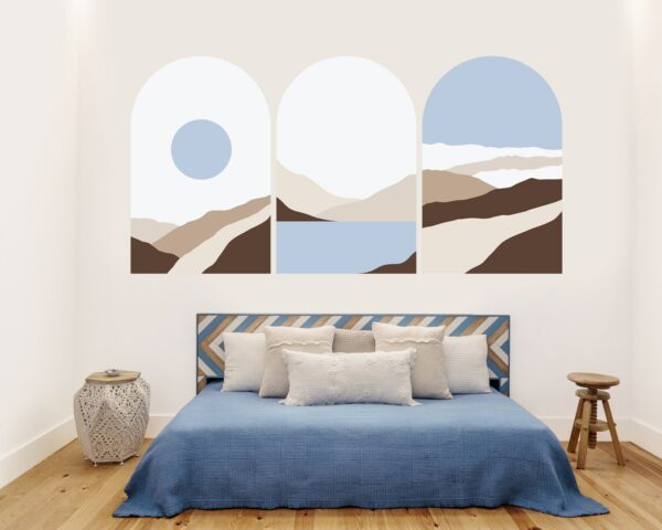 Moden Landscapes - Option B - Curved Wall Decals