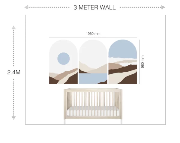 Moden Landscapes - Option B - Curved Wall Decals