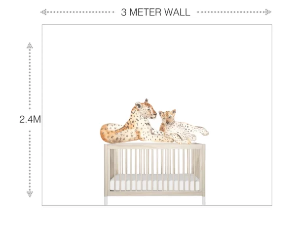 Mom and Baby Leopards Wall Decals