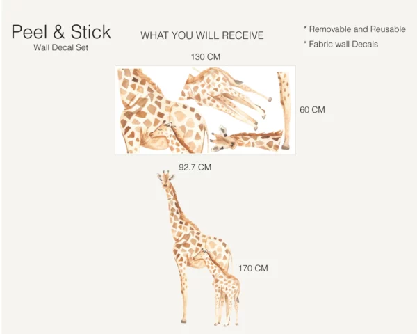 Mom and Baby Giraffes Wall Decals