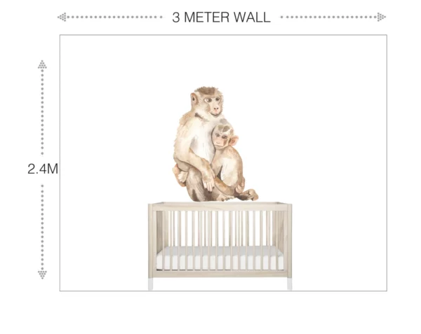 Mom and Baby Monkeys Wall Decals