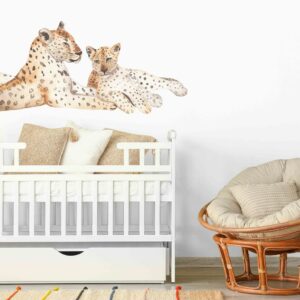 Mom and Baby Leopards Wall Decals