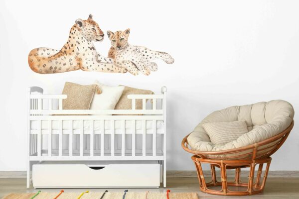 Mom and Baby Leopards Wall Decals