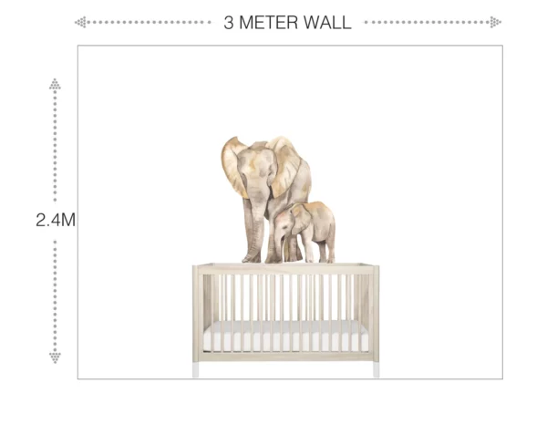 Mom and Baby Elephant Wall Decals