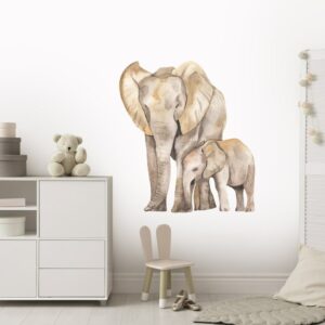 Mom and Baby Elephant Wall Decals