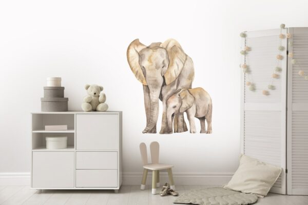 Mom and Baby Elephant Wall Decals
