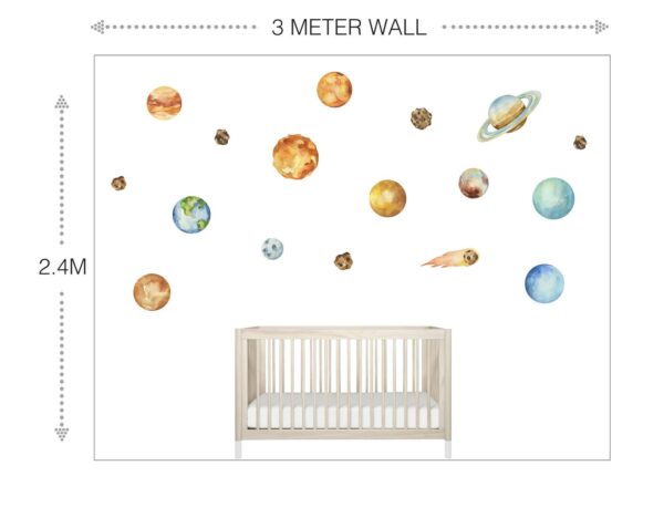 Watercolor Solar System Wall Decal