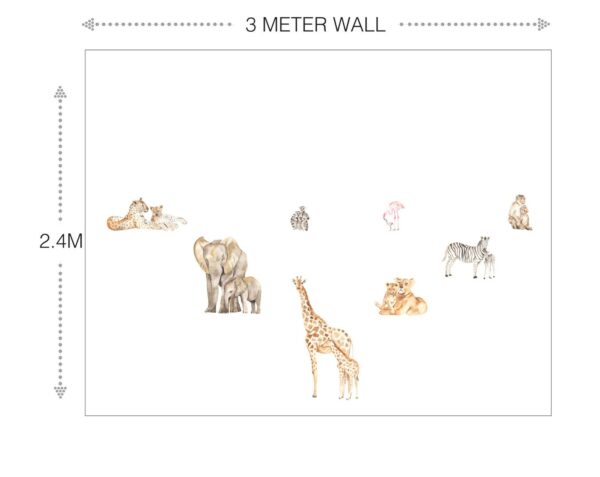 Mom and Baby Animals Watercolor Wall Decals