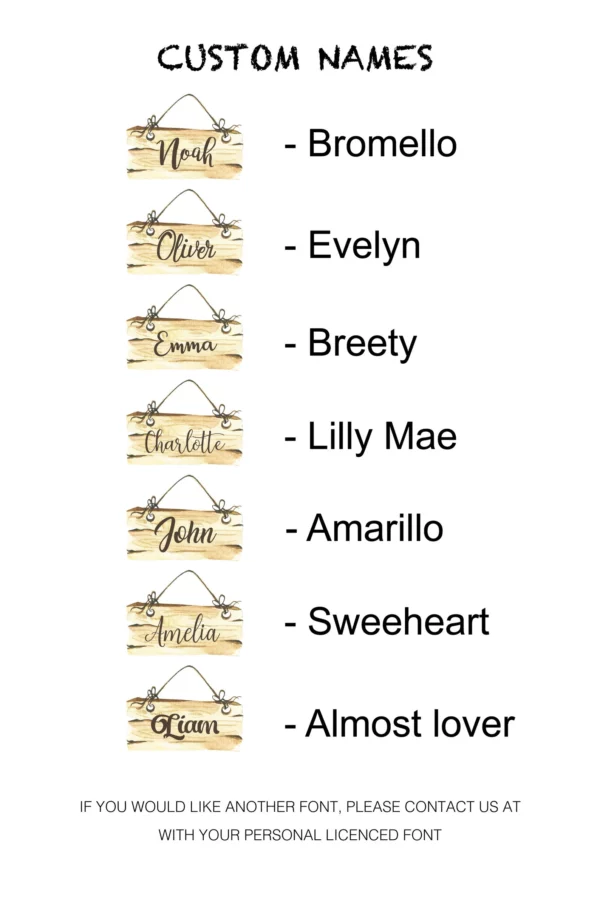 Cute Zoo Watercolor Decals with Custom Names