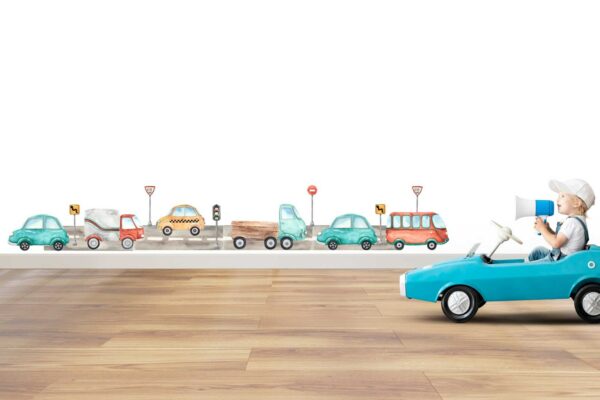 Watercolor Transport by Land Decals