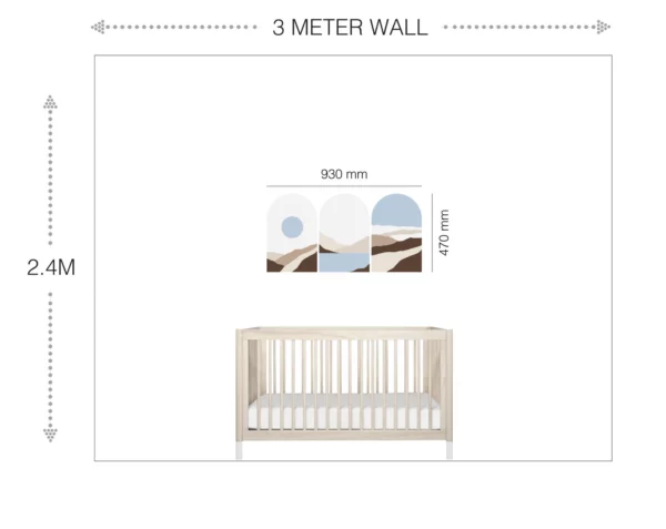 Moden Landscapes - Option B - Curved Wall Decals