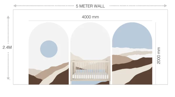 Moden Landscapes - Option B - Curved Wall Decals