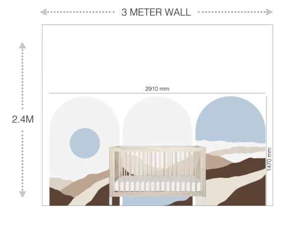 Moden Landscapes - Option B - Curved Wall Decals