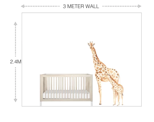 Mom and Baby Giraffes Wall Decals