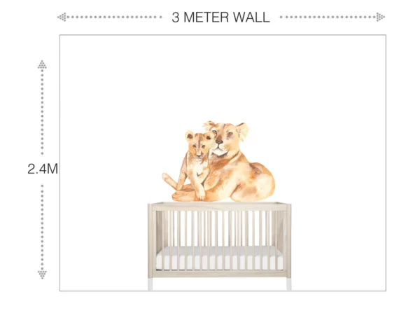 Mom and Baby Lions Wall Decals