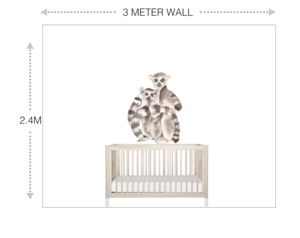 Mom and Baby Lemurs Wall Decals