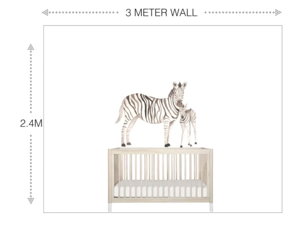 Mom and Baby Zebras Wall Decals