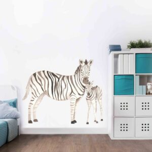 Mom and Baby Zebras Wall Decals