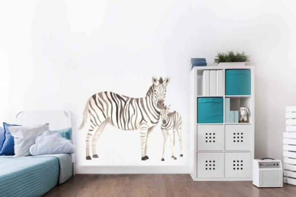 Mom and Baby Zebras Wall Decals