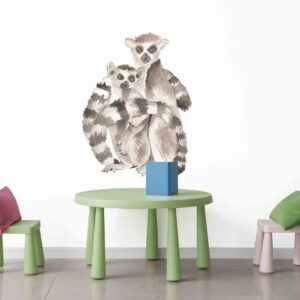 Mom and Baby Lemurs Wall Decals