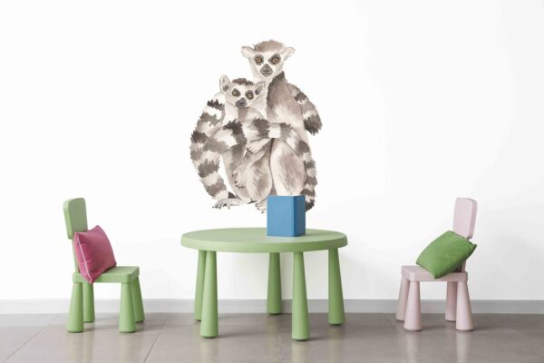 Mom and Baby Lemurs Wall Decals