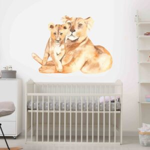 Mom and Baby Lions Wall Decals