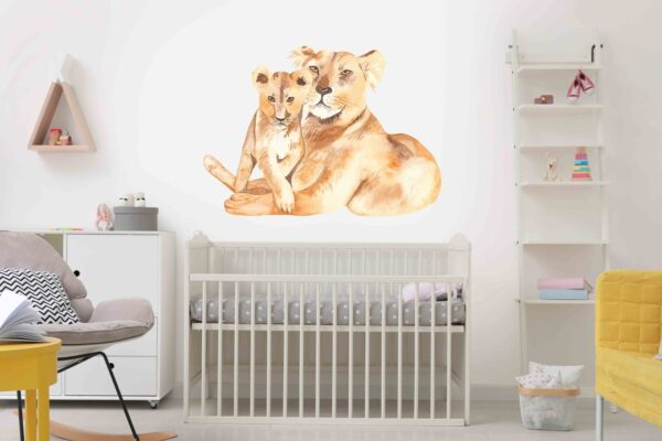Mom and Baby Lions Wall Decals