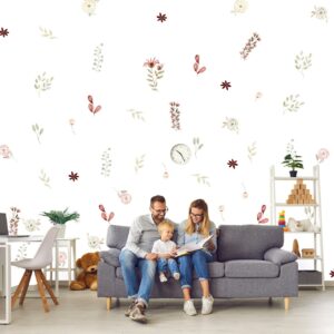 Watercolor Pottery Pink Flowers Wall Decals Pattern 2