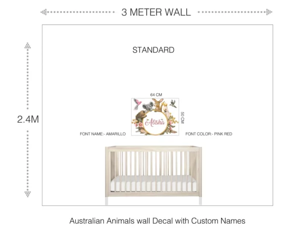 Australian Animals wall Decal with Custom Names | Aussie Animals | Nursery Decals | Kids Room Decor
