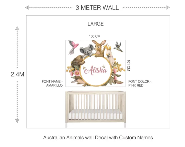 Australian Animals wall Decal with Custom Names | Aussie Animals | Nursery Decals | Kids Room Decor
