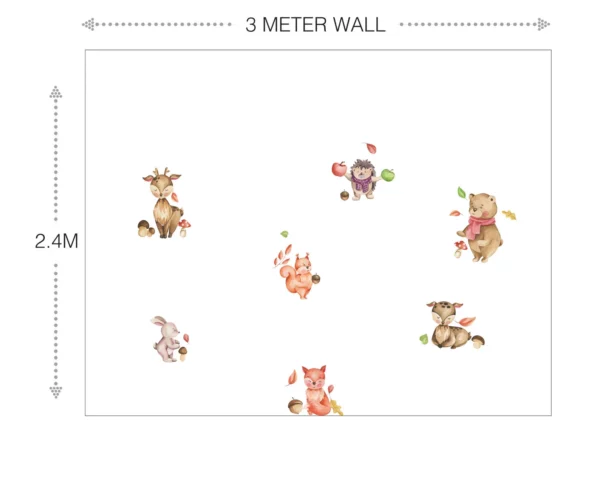 Cute Woodland Animals Watercolor Decals
