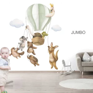 Australian Animals on the Sky with Blue Cloud