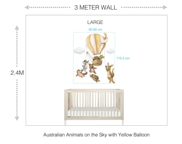 Australian Animals on the Sky with Yellow Balloon