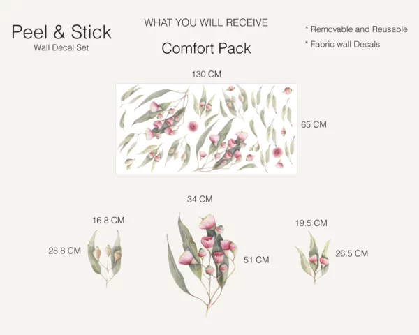 Flowering Gum Tree Wall Stickers - Comfort Pack