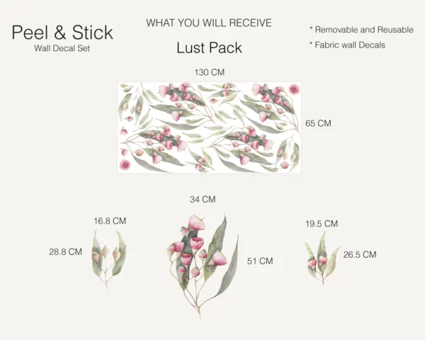 Flowering Gum Tree Wall Stickers - Lust Pack