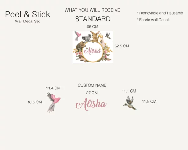 Australian Animals wall Decal with Custom Names | Aussie Animals | Nursery Decals | Kids Room Decor
