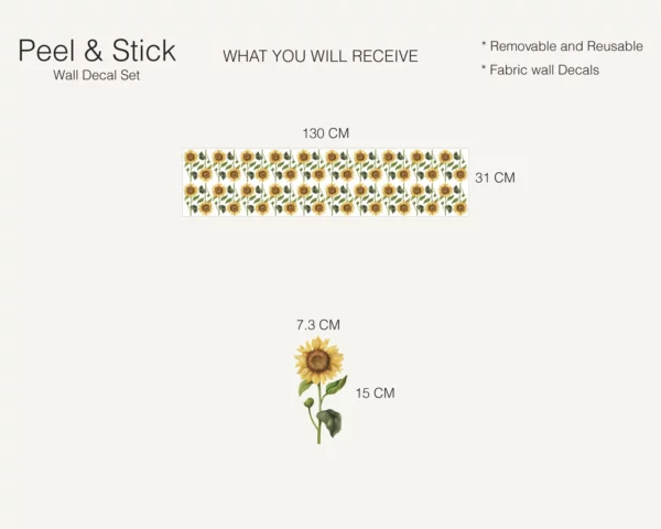 Sunflowers Watercolor Patterns Wall Decal