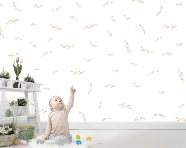 Watercolor Leaves Wall Decal Set | Watercolor Greenery Wall Decals