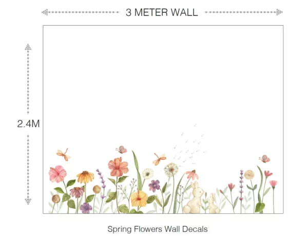 Watercolour Spring Floral Wall Decals