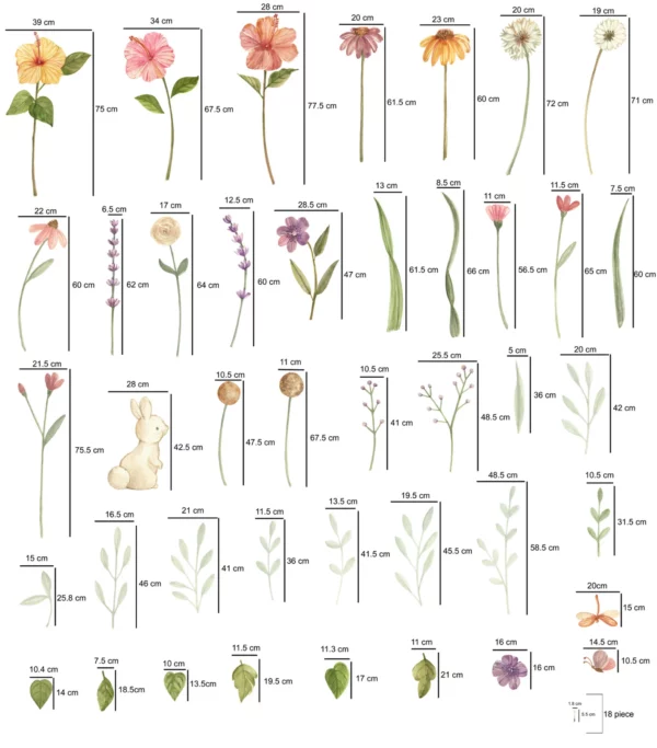 Watercolour Spring Floral Wall Decals