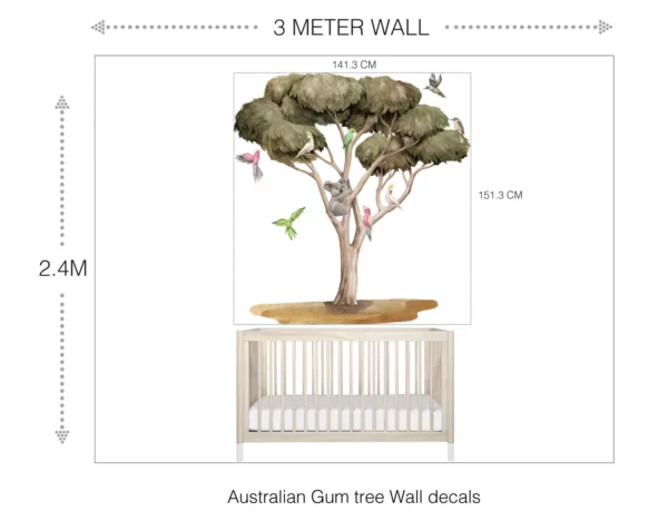 Australian Gum Tree with Koala and Cockadoo Wall Decals