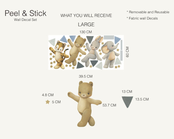Cute Animals Walking On The Buntings Wall Decals