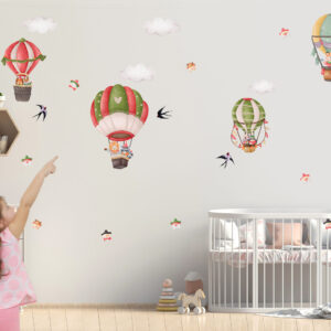 Watercolor Animal and Balloon Wall Decals